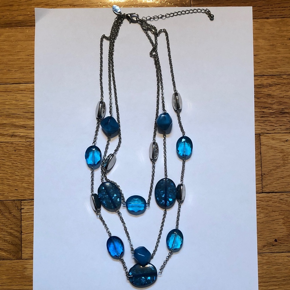 Blue and Silver Multi-Strand Necklace